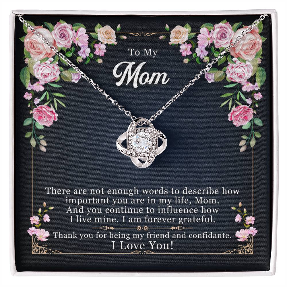 Forever Grateful - To My Mom Love Knot Necklace