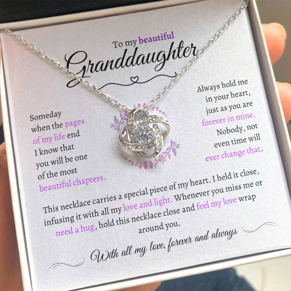 Granddaughter Gift - Most Beautiful Chapter - Love Knot Necklace