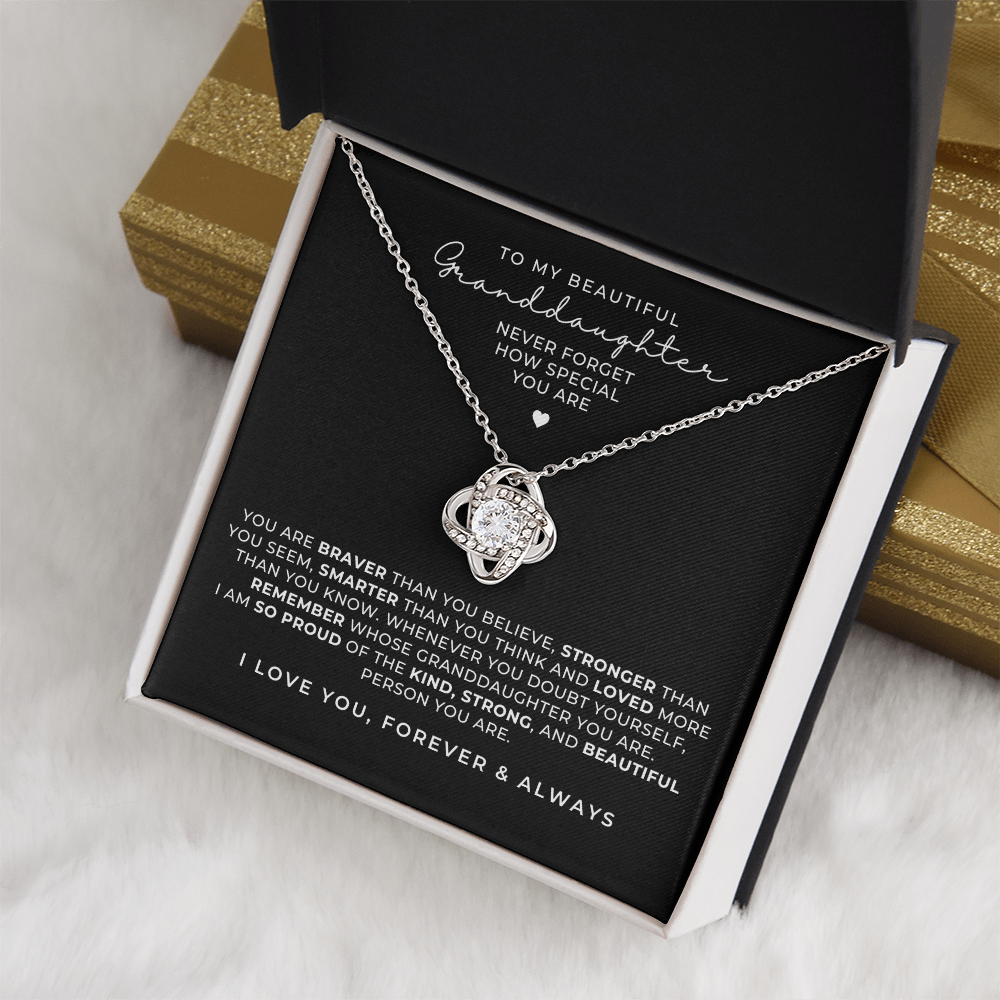 To My Beautiful Granddaughter Necklace + Message Card