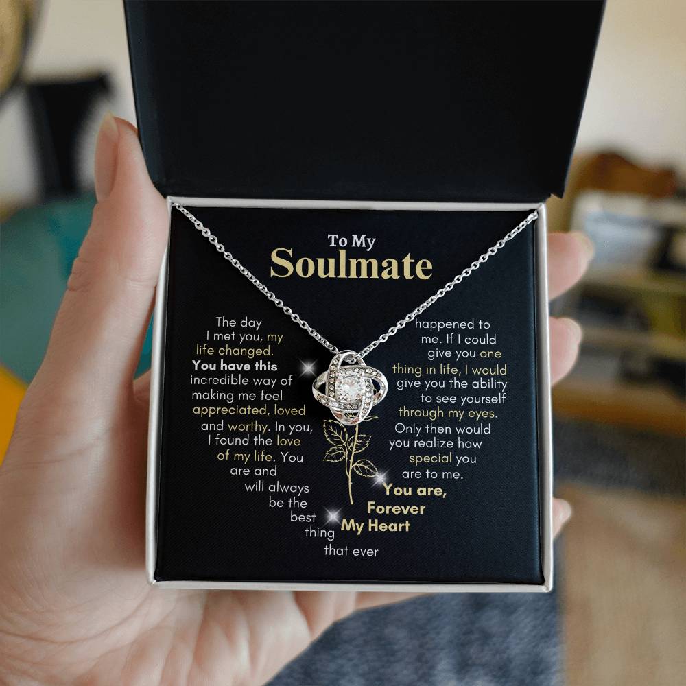 To My Soulmate, You are Forever My Heart | Love Knot Necklace