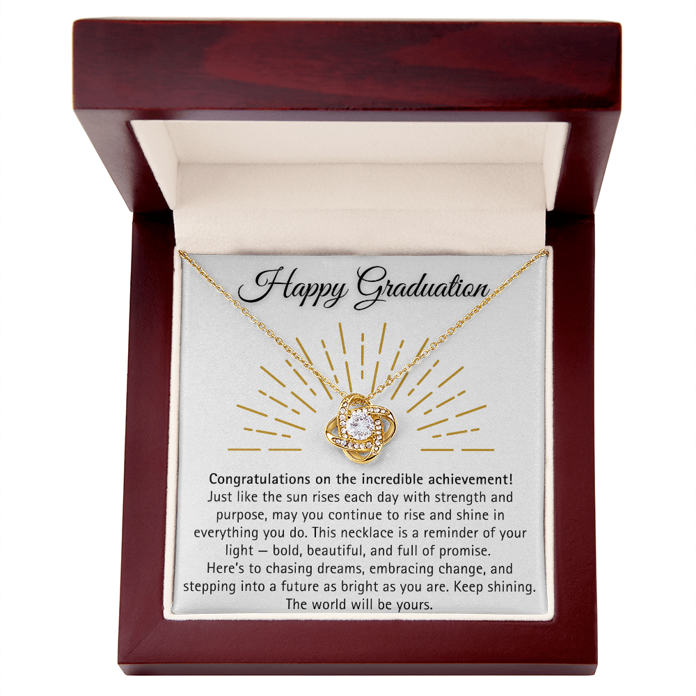 [Almost Sold Out] Happy Graduation Necklace with Message Card - The World will be yours