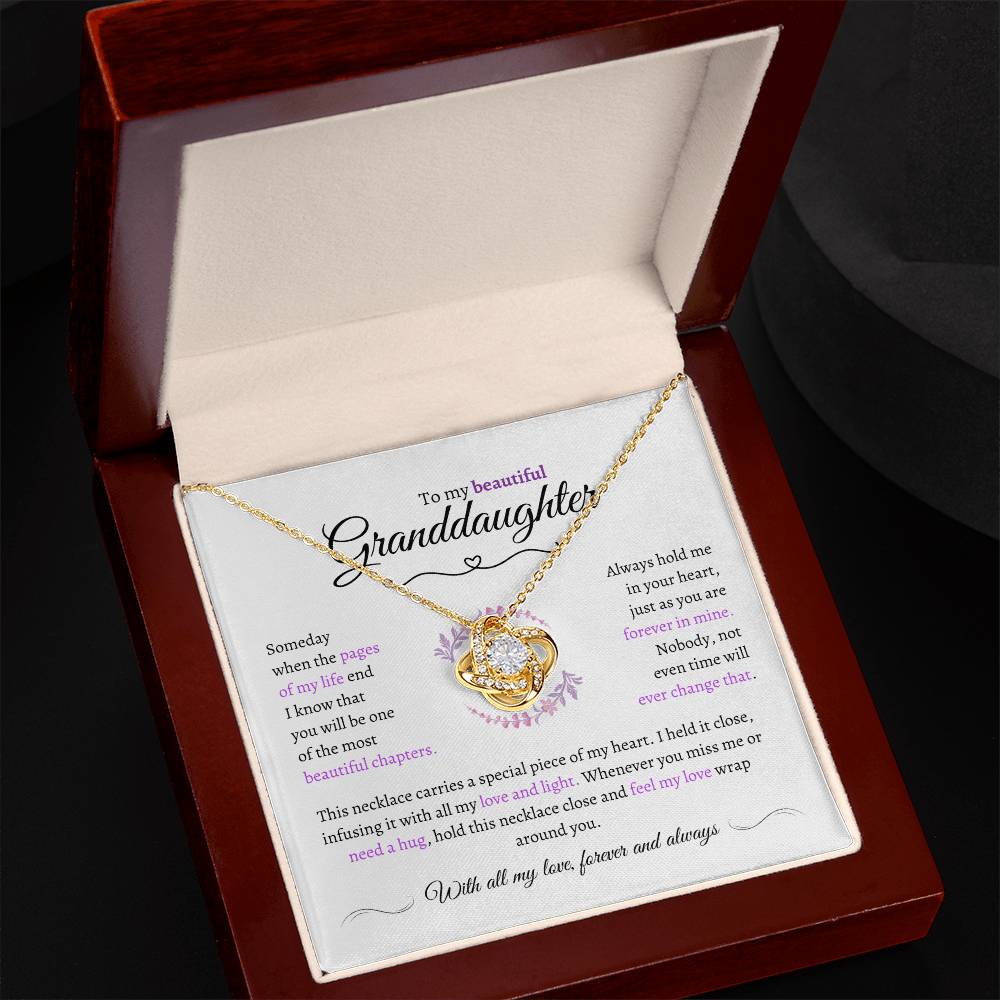 Granddaughter Gift - Most Beautiful Chapter - Love Knot Necklace