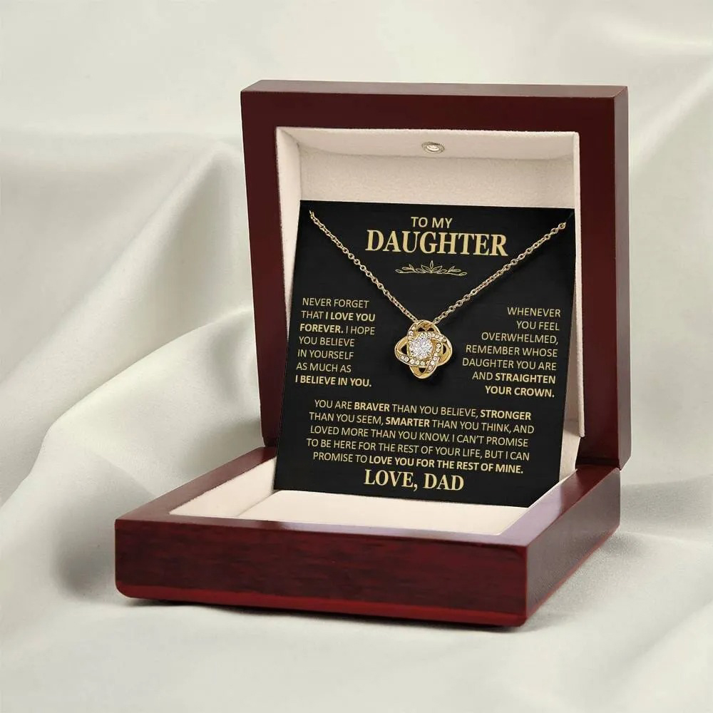 Beautiful Gift for Daughter From Dad "Never Forget That I Love You" Necklace