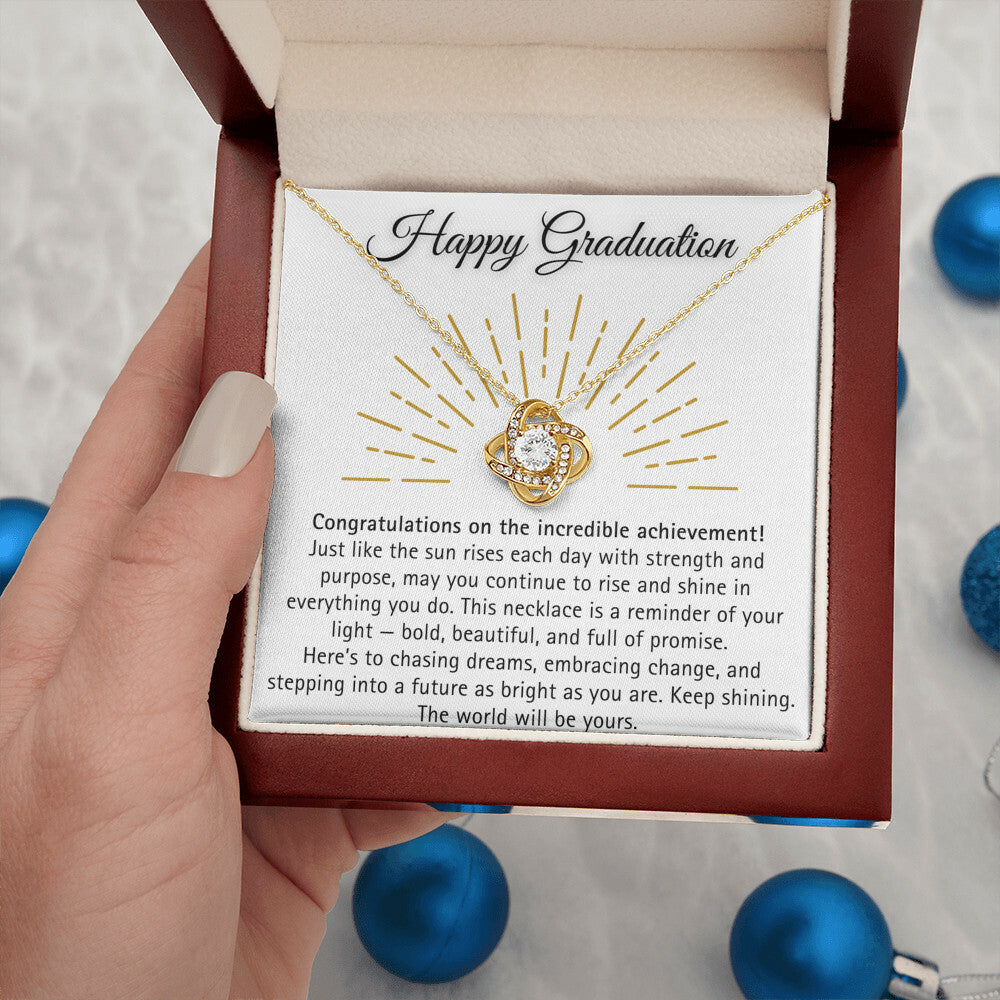 [Almost Sold Out] Happy Graduation Necklace with Message Card - The World will be yours