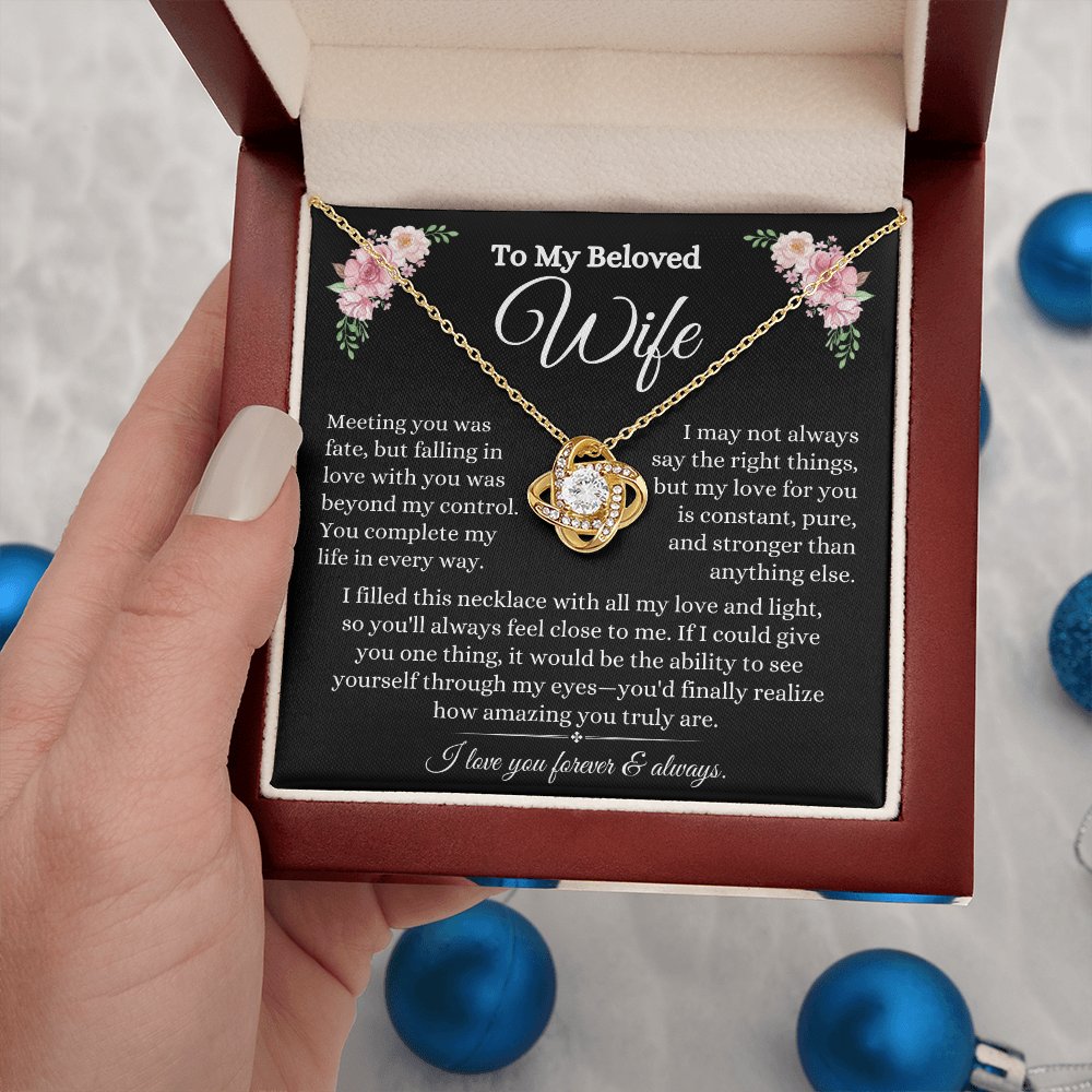 To My Beloved Wife- Love Knot Necklace