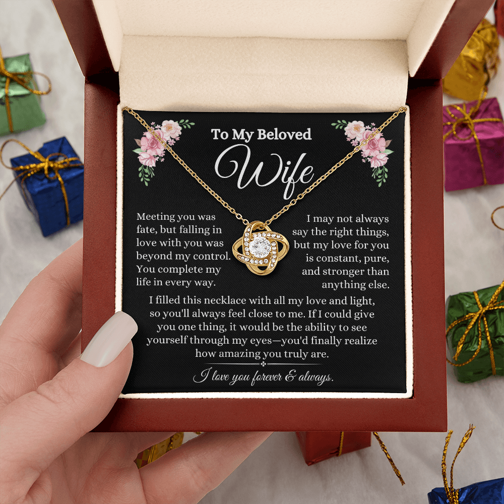 To My Beloved Wife- Love Knot Necklace