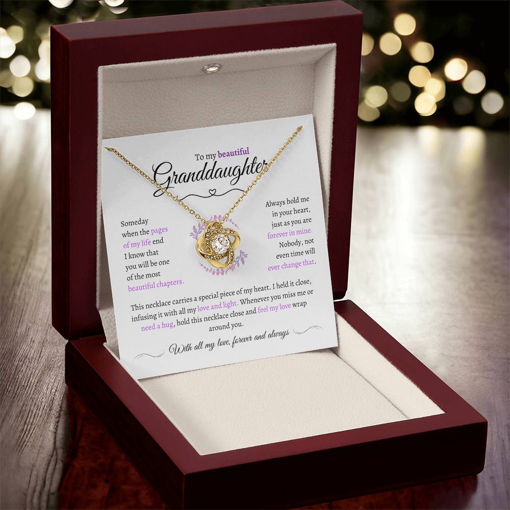 Granddaughter Gift - Most Beautiful Chapter - Love Knot Necklace