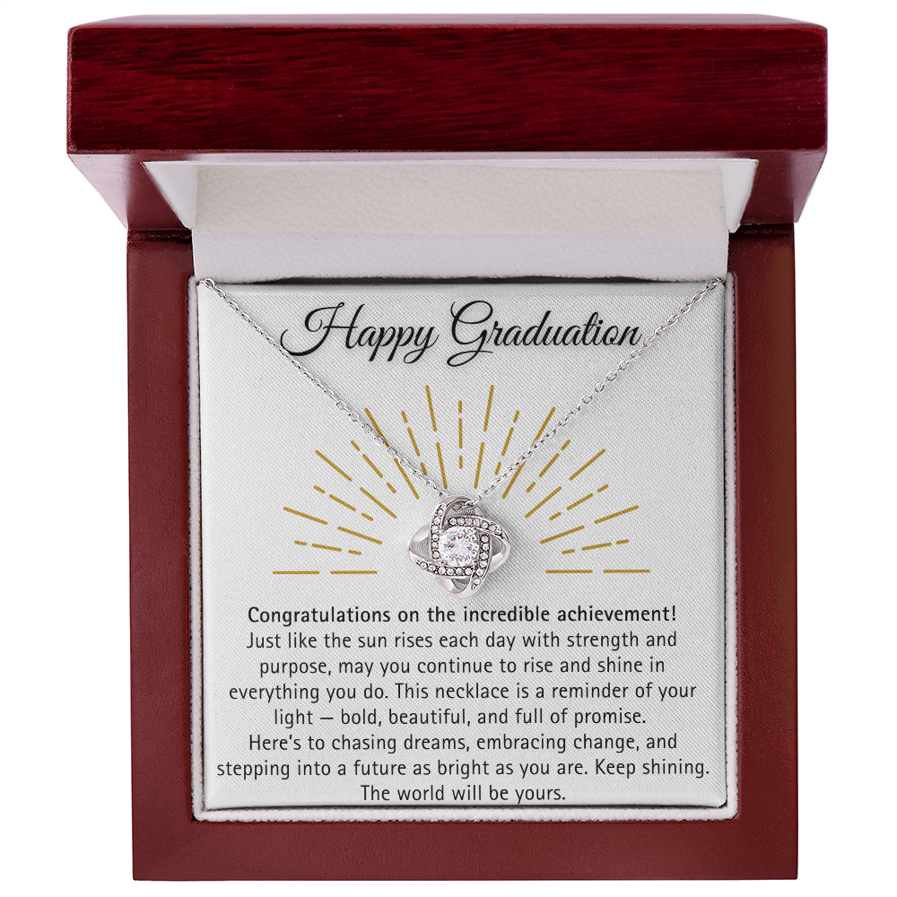 [Almost Sold Out] Happy Graduation Necklace with Message Card - The World will be yours