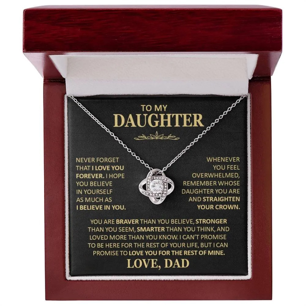 Beautiful Gift for Daughter From Dad "Never Forget That I Love You" Necklace