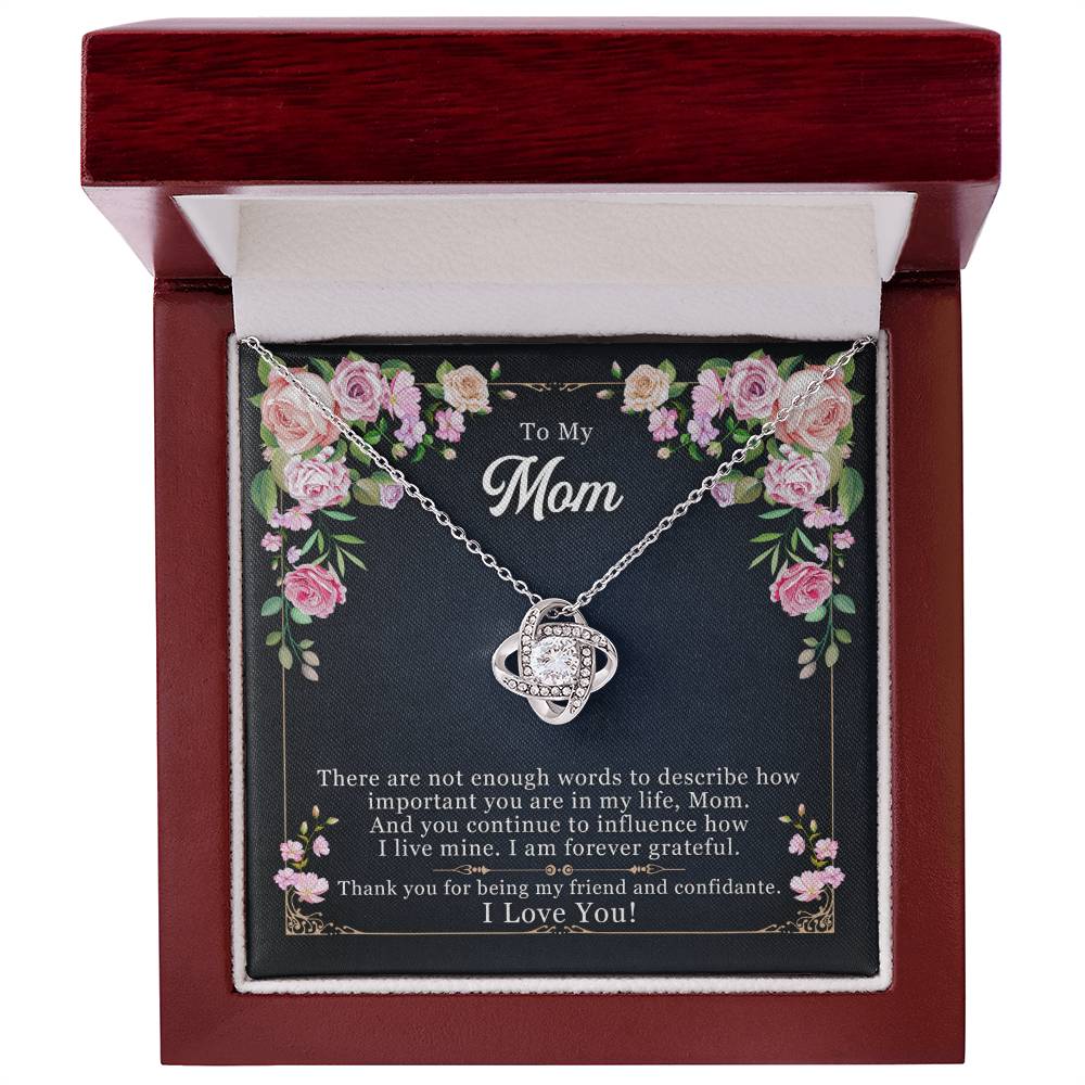 Forever Grateful - To My Mom Love Knot Necklace