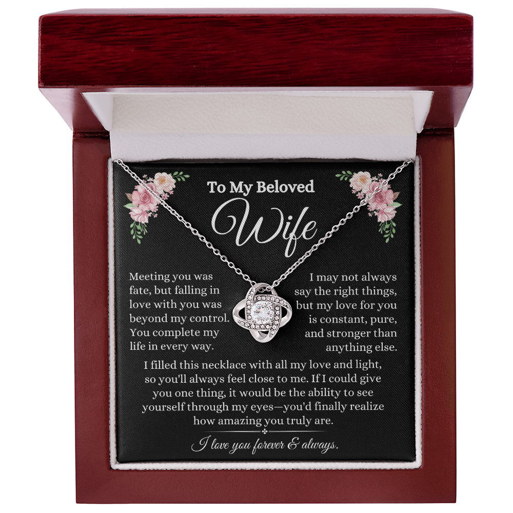To My Beloved Wife- Love Knot Necklace