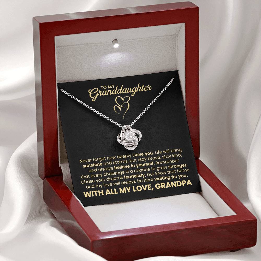 Never Forget How Deeply I Love You - Necklace for Granddaughter