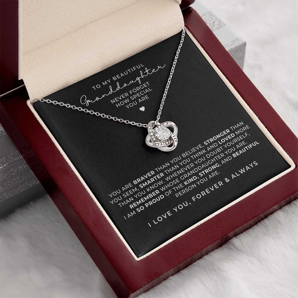 To My Beautiful Granddaughter Necklace + Message Card