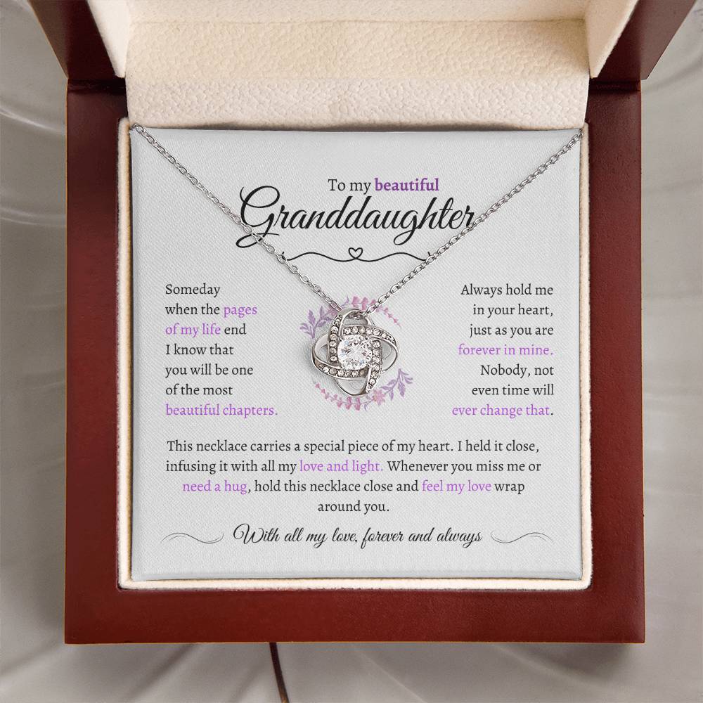 Granddaughter Gift - Most Beautiful Chapter - Love Knot Necklace