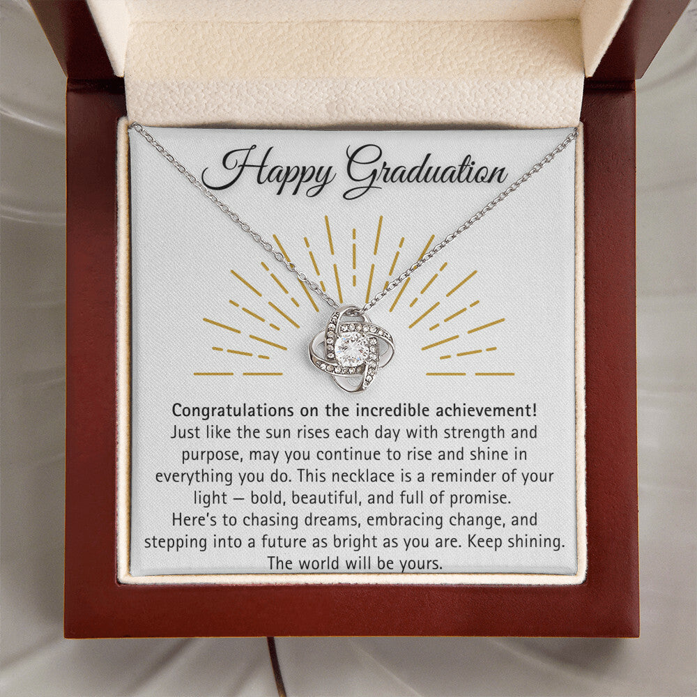 [Almost Sold Out] Happy Graduation Necklace with Message Card - The World will be yours