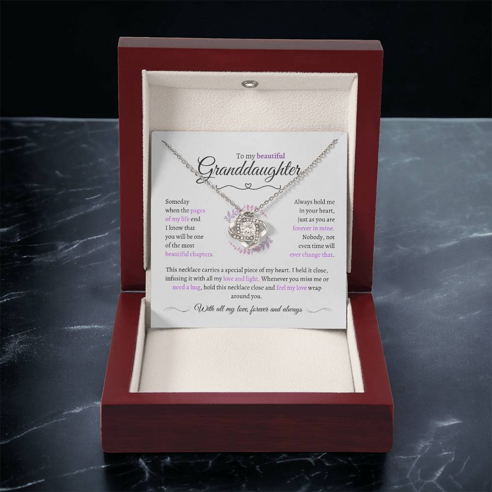 Granddaughter Gift - Most Beautiful Chapter - Love Knot Necklace