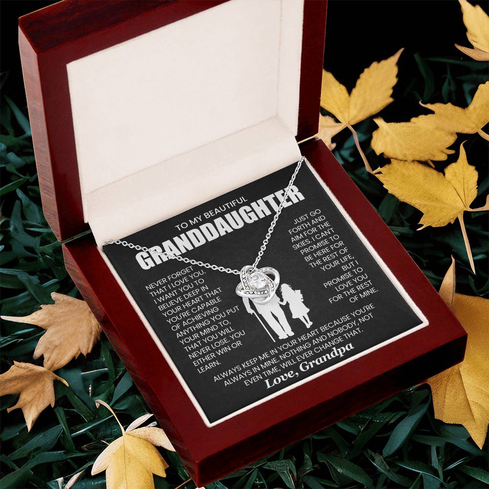 To My Beautiful Granddaughter, You're Capable of Achieving Anything You Put Your Mind To - Love Knot Necklace