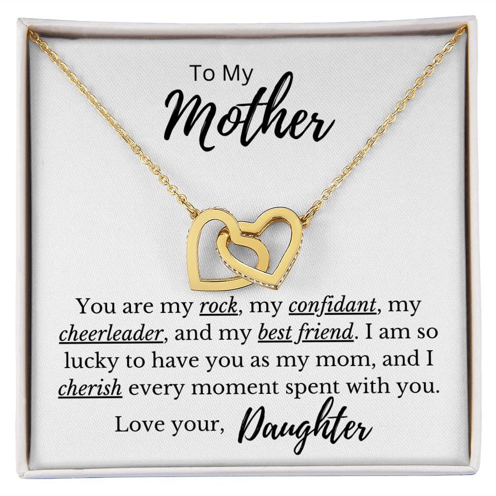 To My Mother - My Best Friend - Interlocking Hearts Necklace