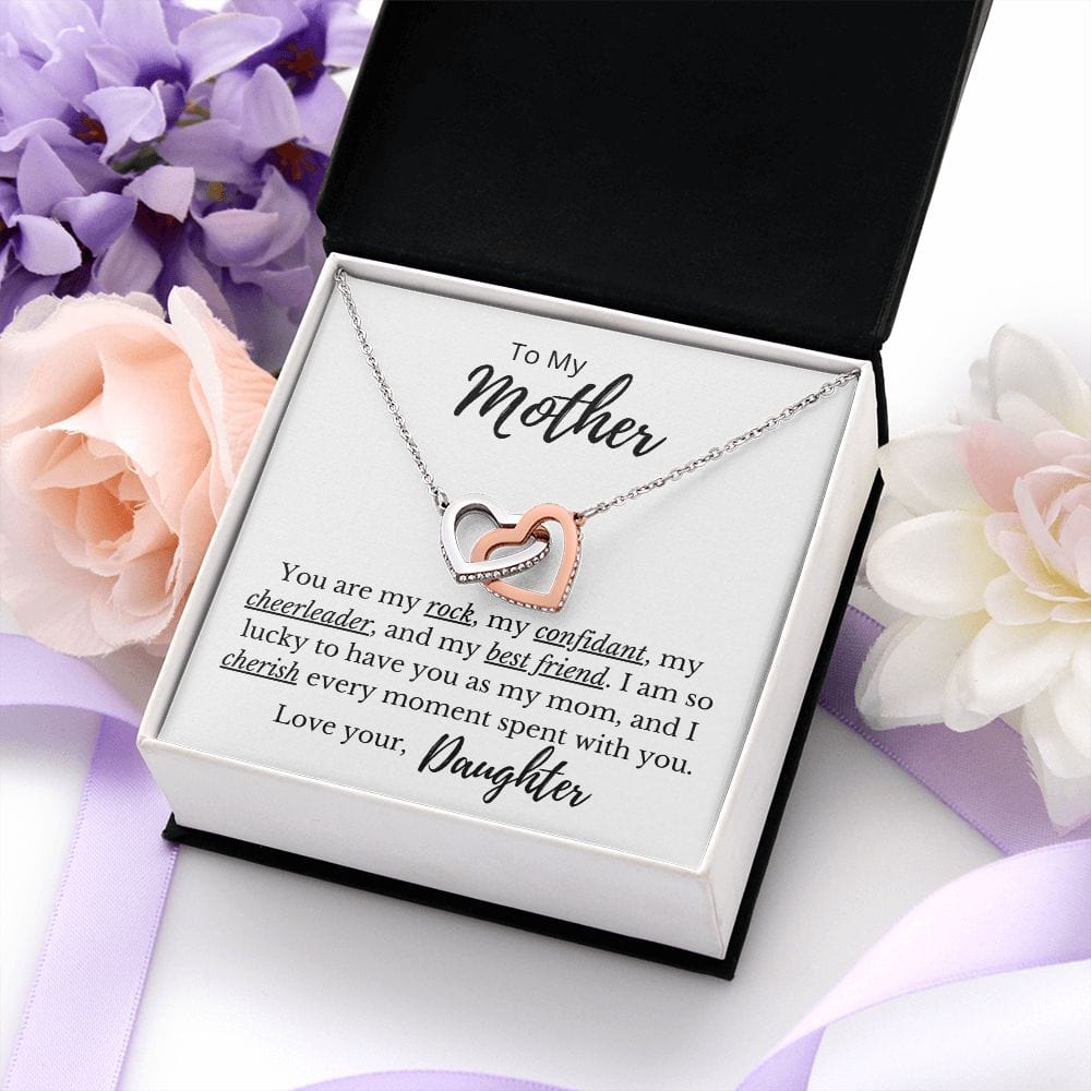 To My Mother - My Best Friend - Interlocking Hearts Necklace