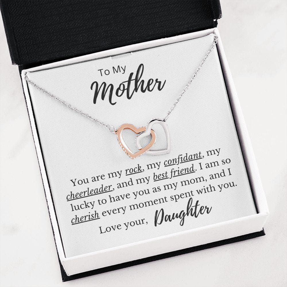 To My Mother - My Best Friend - Interlocking Hearts Necklace