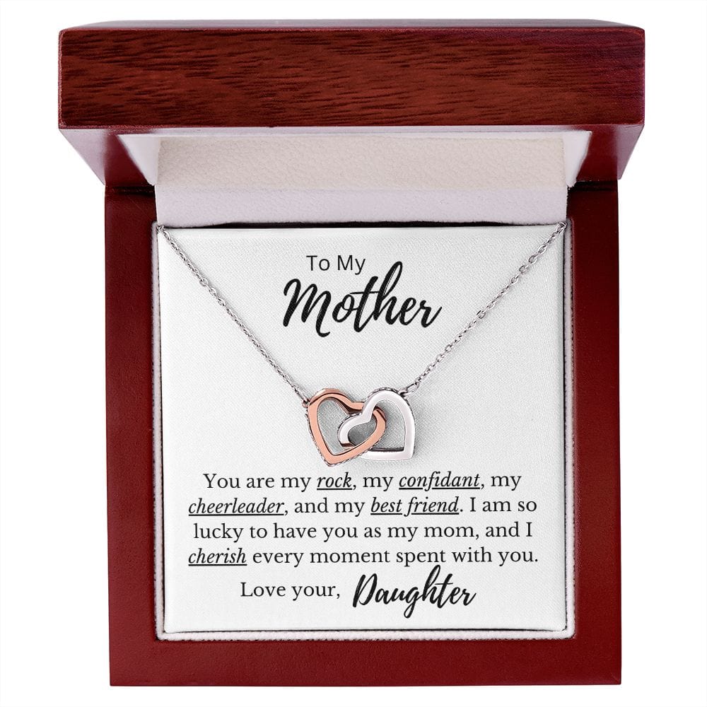 To My Mother - My Best Friend - Interlocking Hearts Necklace