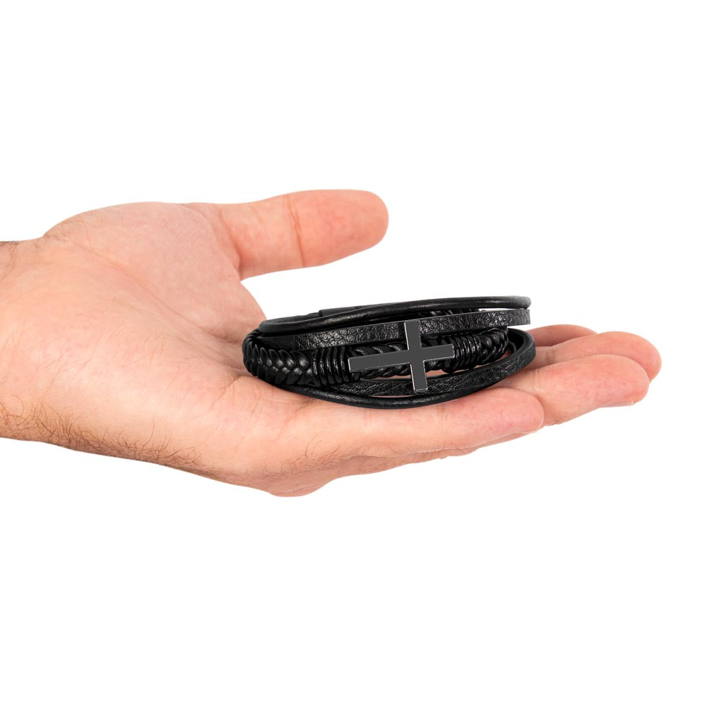 To My Grandson – Never Lose Faith Cross Bracelet (GS76)