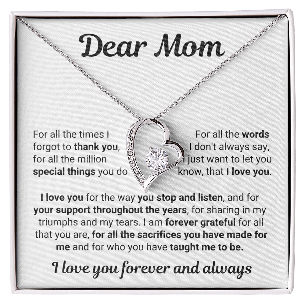 Dear Mom | Forever Grateful | Forever Love Necklace