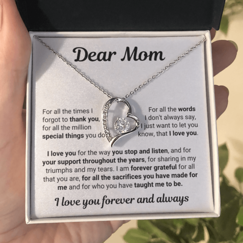 Dear Mom | Forever Grateful | Forever Love Necklace