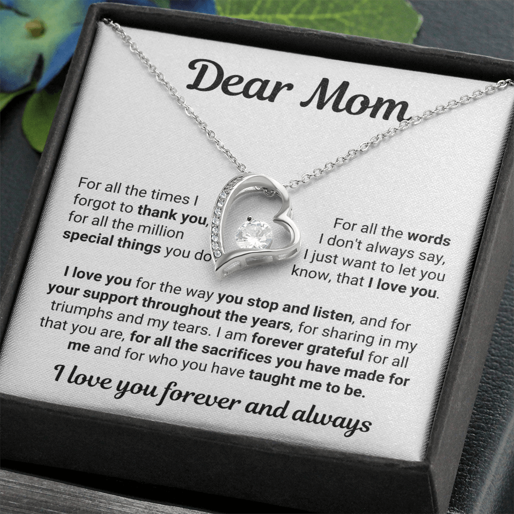 Dear Mom | Forever Grateful | Forever Love Necklace