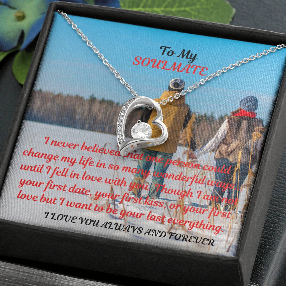 To My Soulmate| Forever Love Necklace With On Demand Message Card