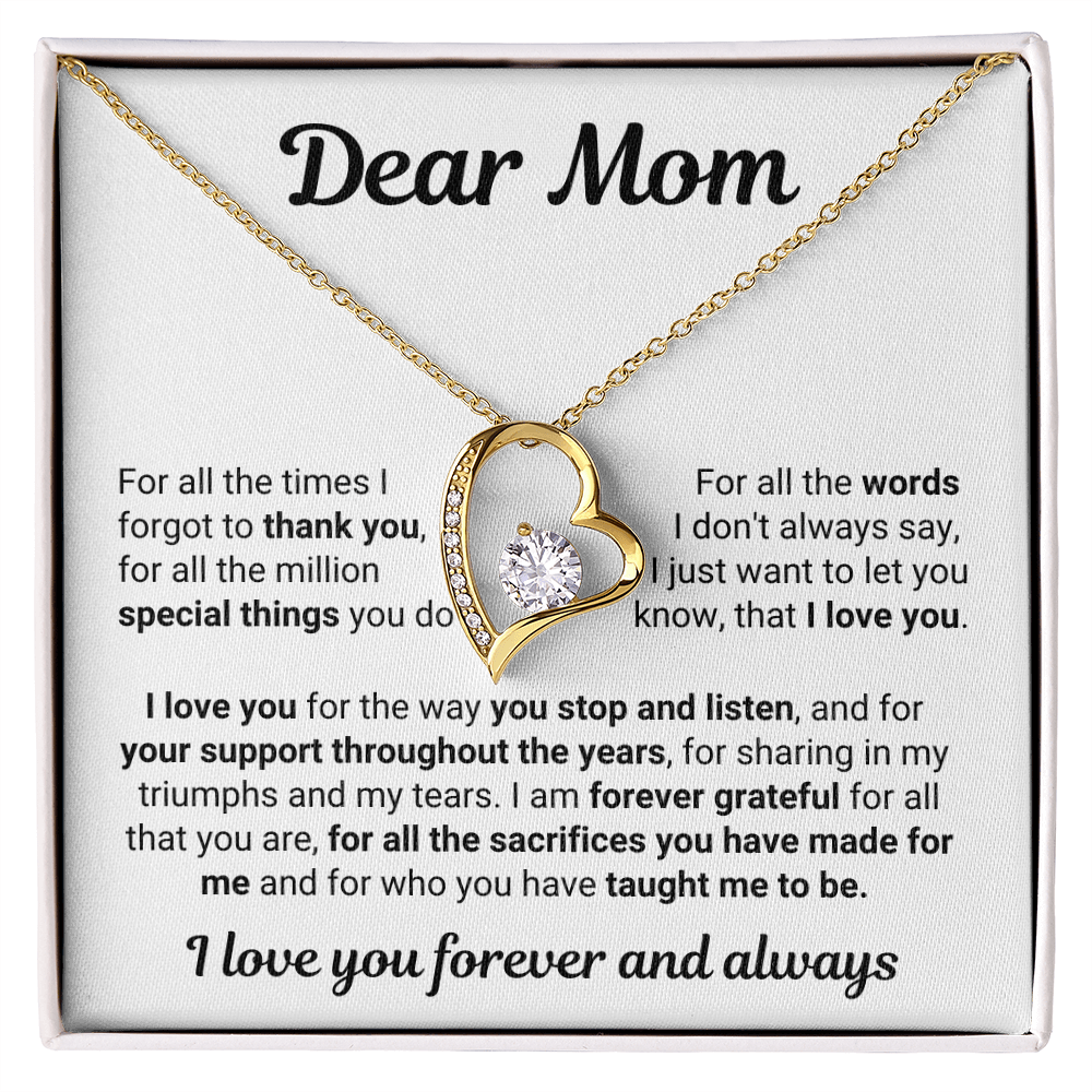 Dear Mom | Forever Grateful | Forever Love Necklace