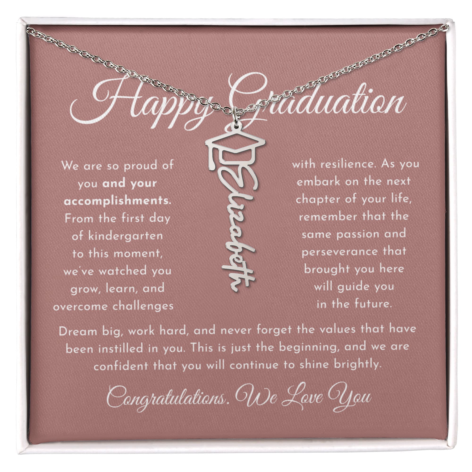 Personalized Graduation Cap Name Necklace