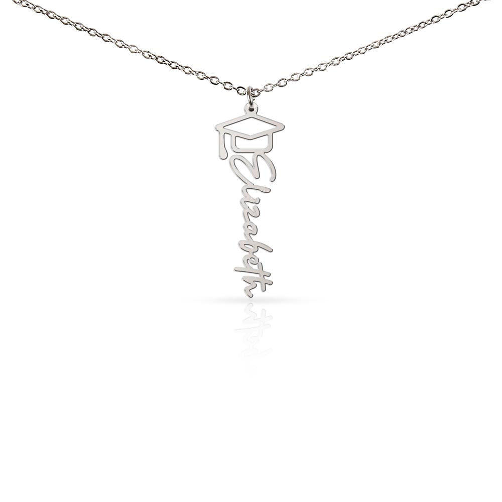 Behind You All Your Memories - Graduation Cap Name Necklace