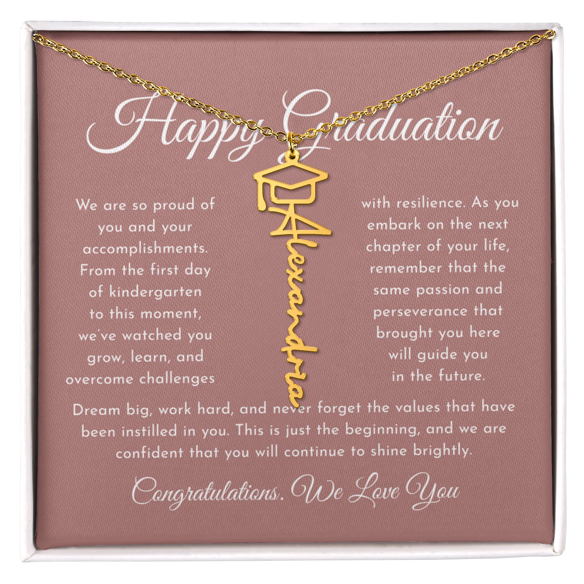 Personalized Graduation Cap Name Necklace