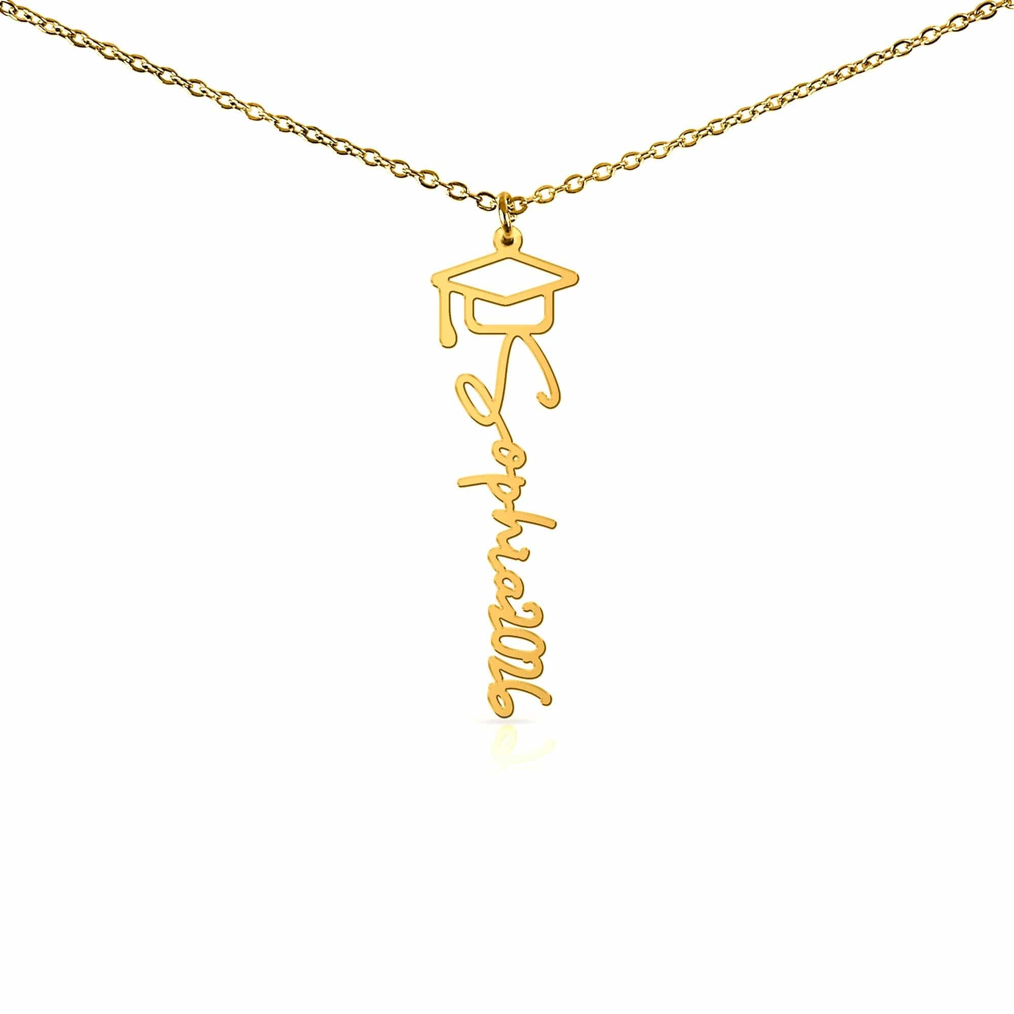 Personalized Graduation Cap Name Necklace