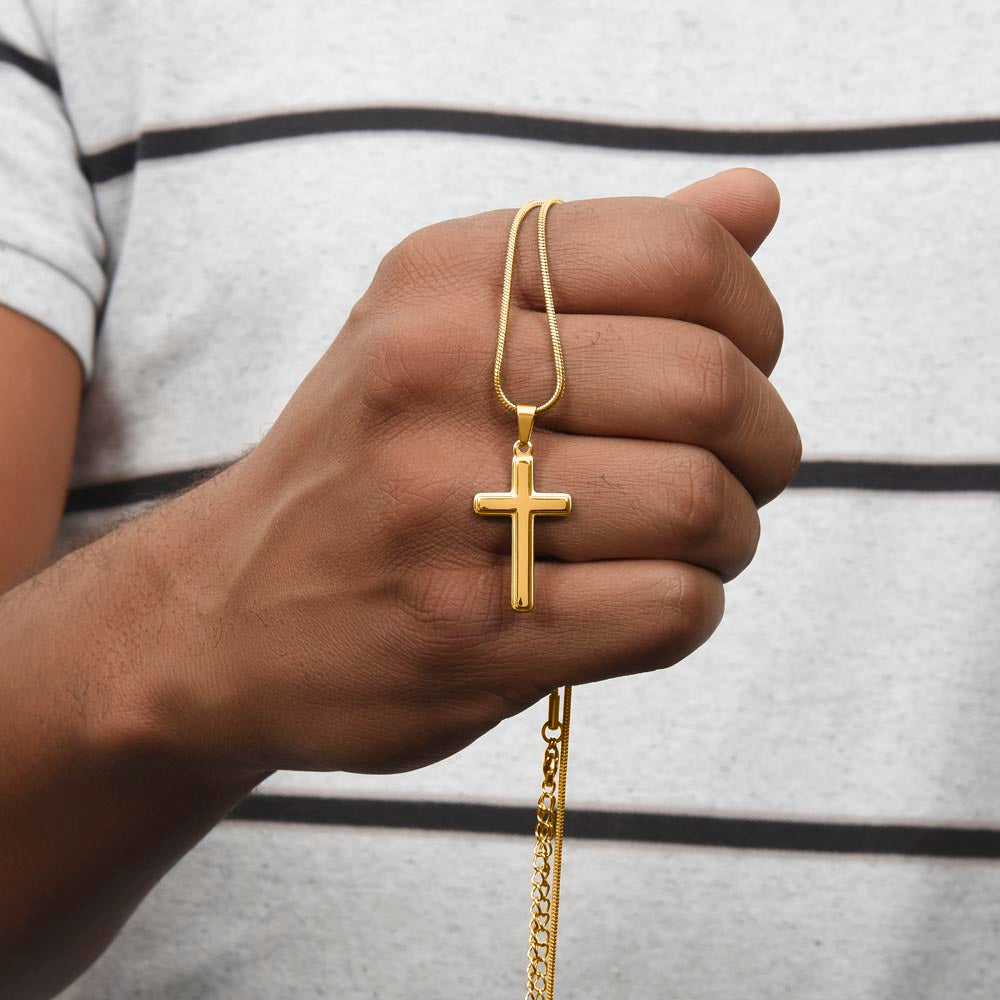 To My Grandson, Piece Of Me - Cross Necklace (GS84-B)