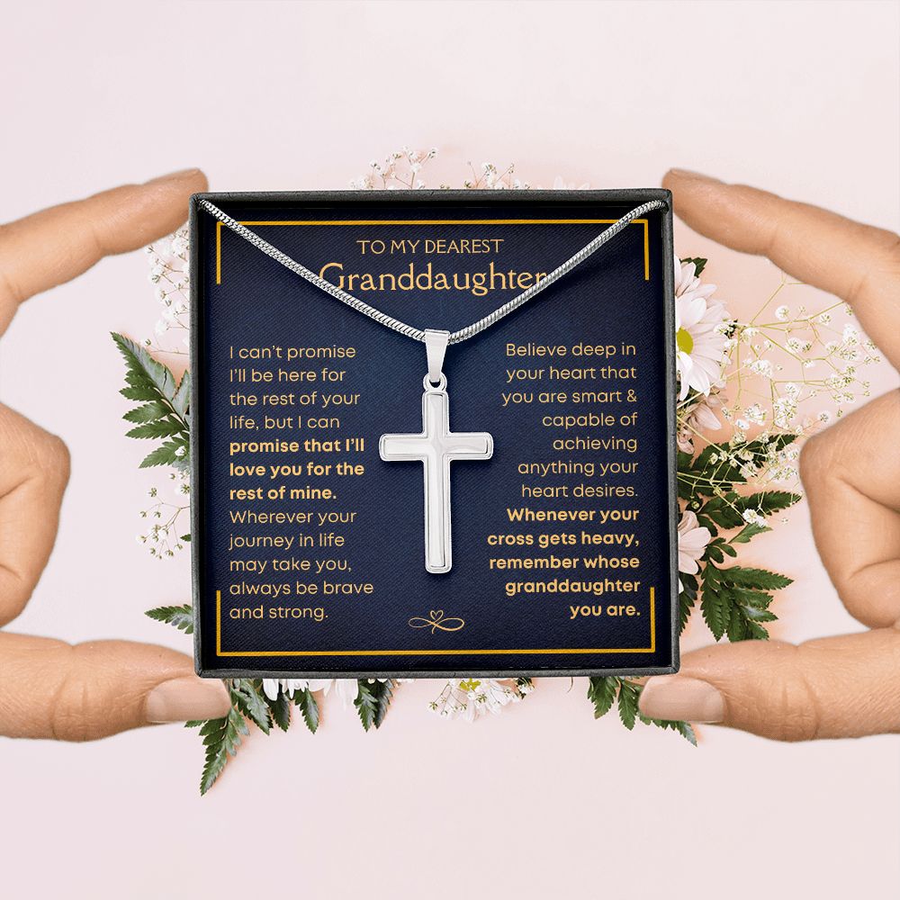 Granddaughter, Never Give Up - Cross Necklace