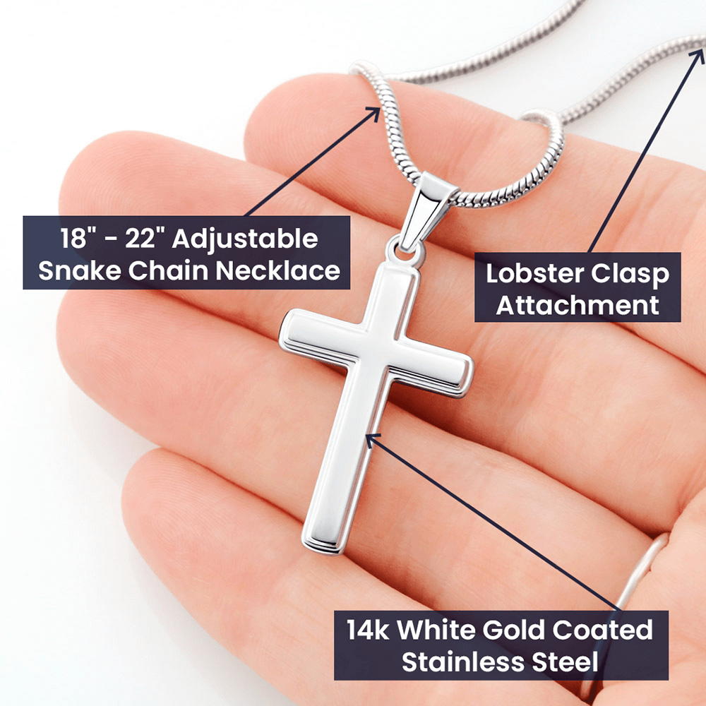 To My Grandson, You Are Loved - Cross Necklace