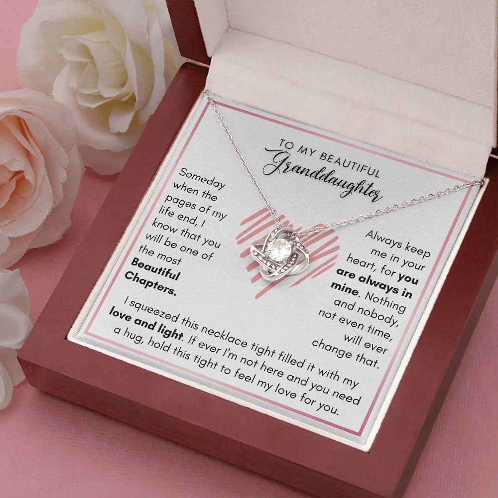 To My Granddaughter, My Love And Light - Love Knot Necklace