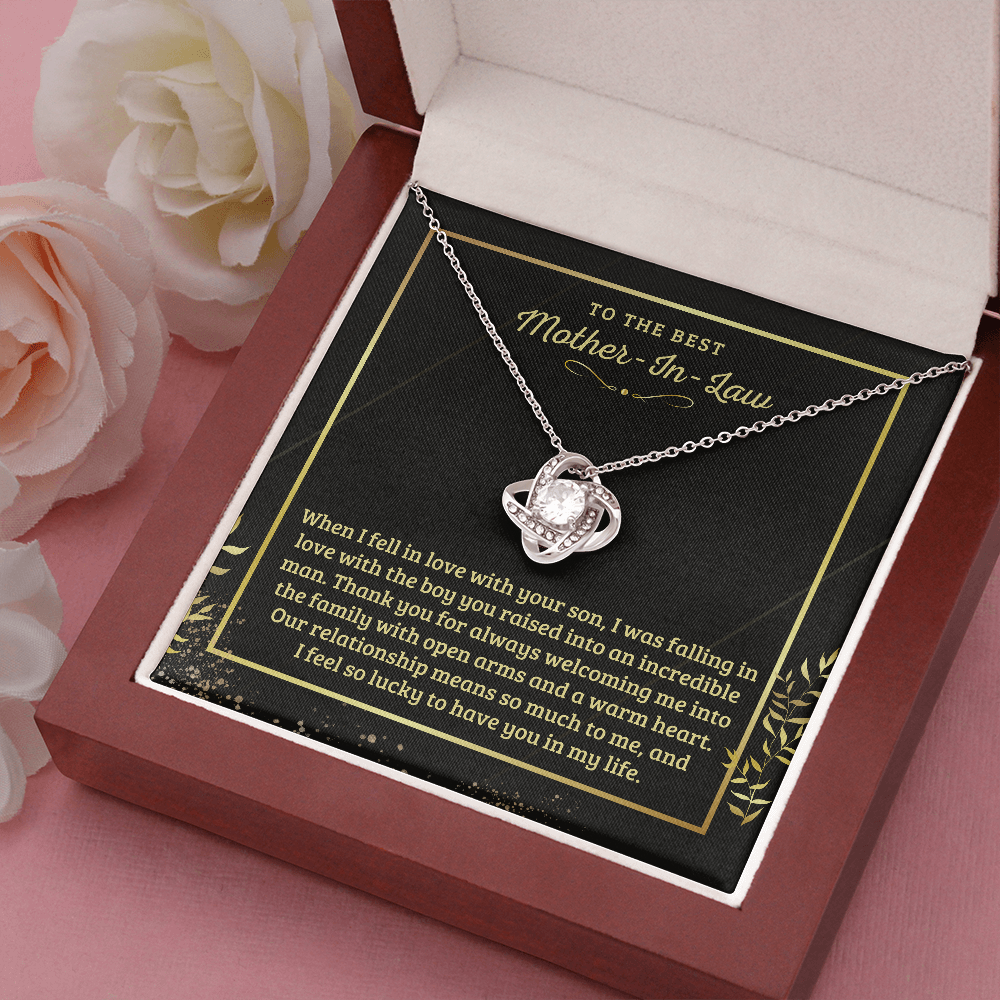 To My Mother-In-Law, Our Relationship Means So Much To Me - Love Knot Necklace