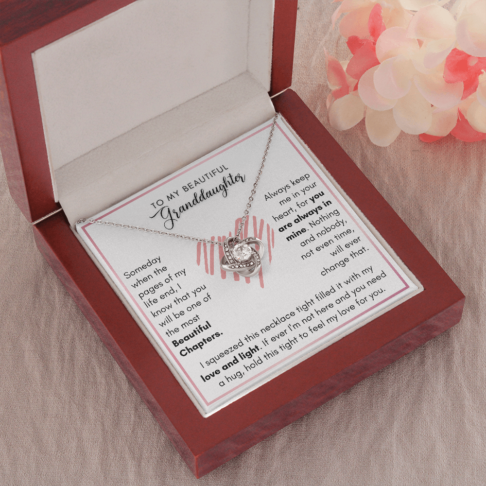 To My Granddaughter, My Love And Light - Love Knot Necklace