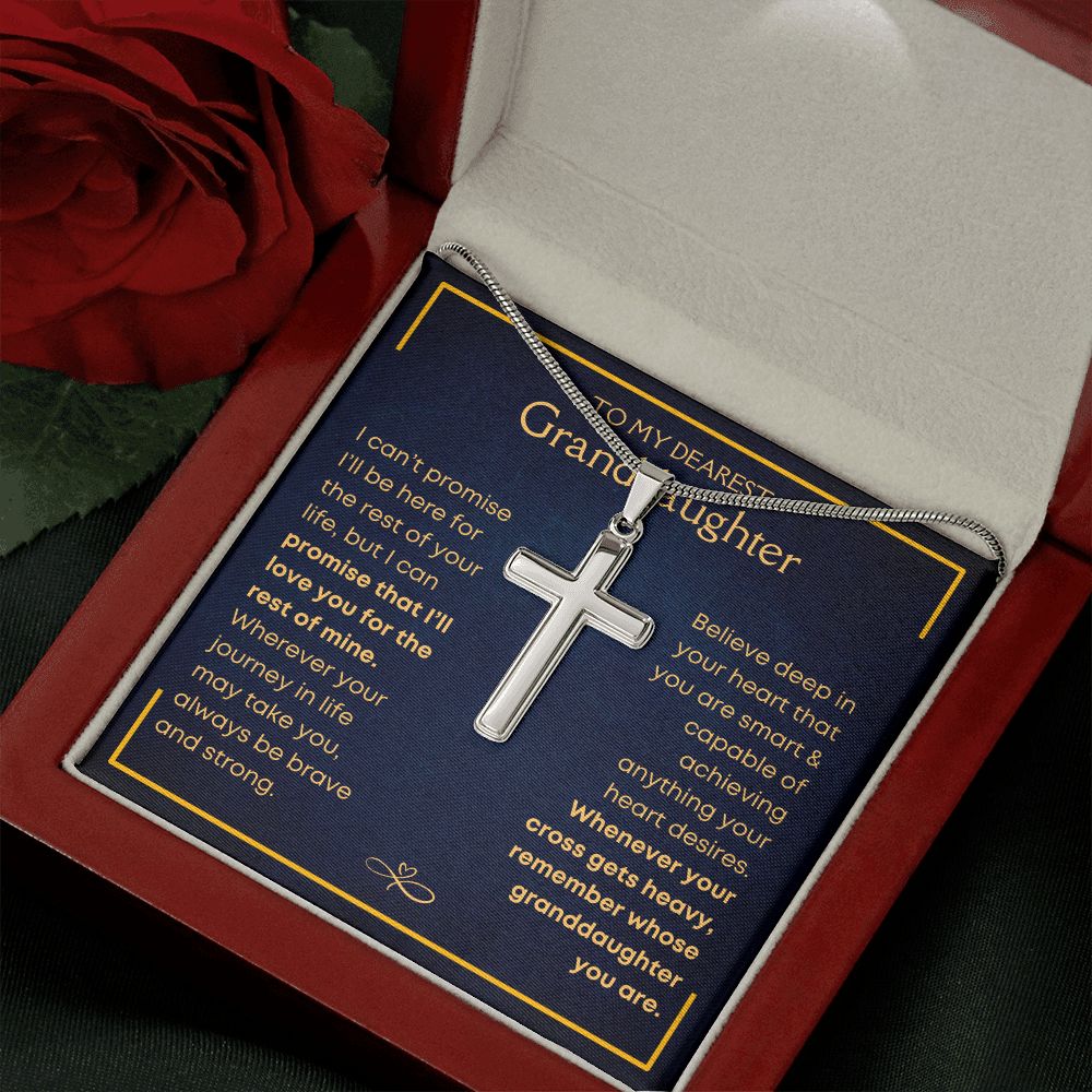 Granddaughter, Never Give Up - Cross Necklace