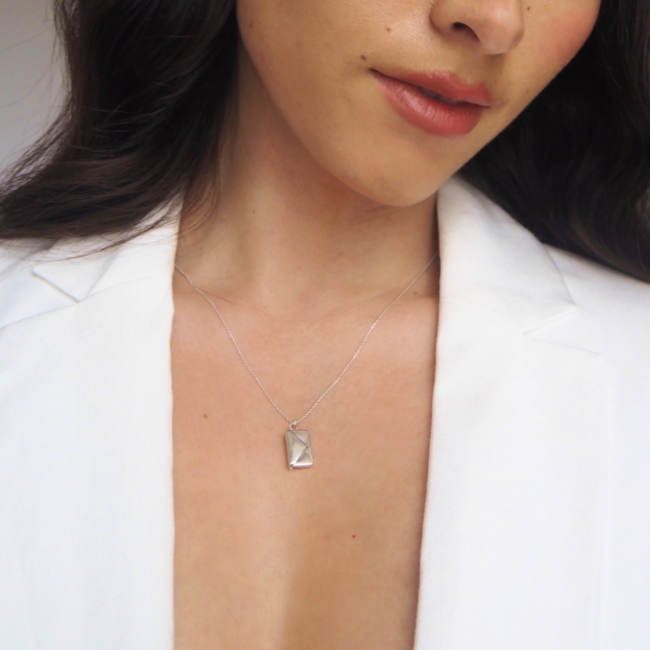 Custom Love Photo Letter Envelope Necklace