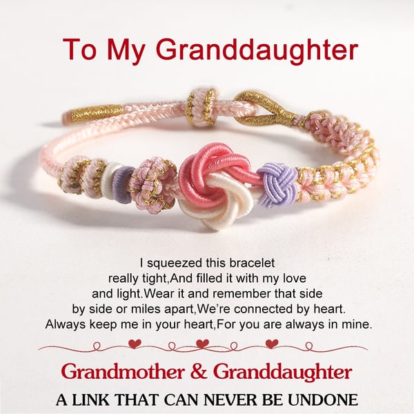 For Granddaughter - A LINK THAT CAN NEVER BE UNDONE Peach Blossom Knot Bracelet