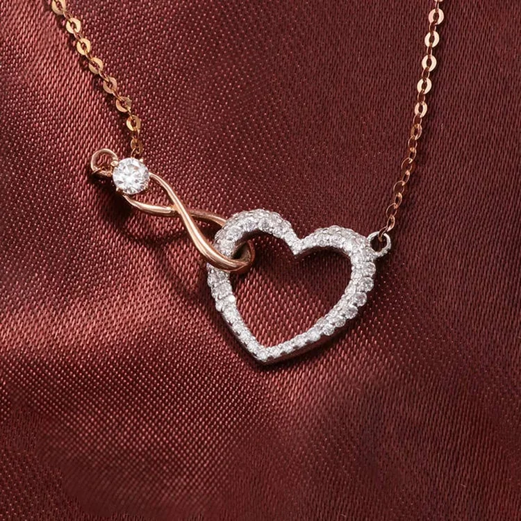 For Granddaughter - I Love You Forever & Always Infinity Heart Necklace