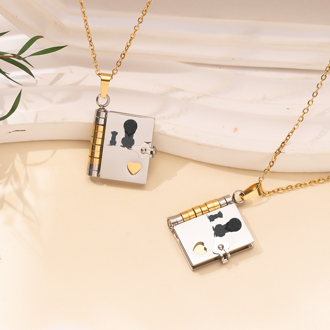 For Daughter - I'm Proud to Be Your Father Book Necklace