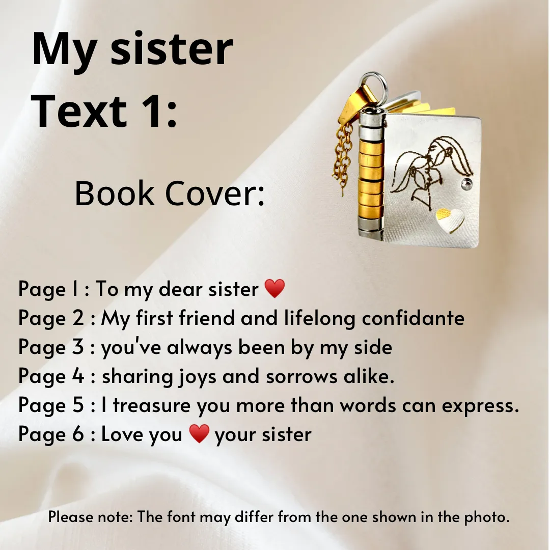For Sisters - I Love You Sister Book Necklace