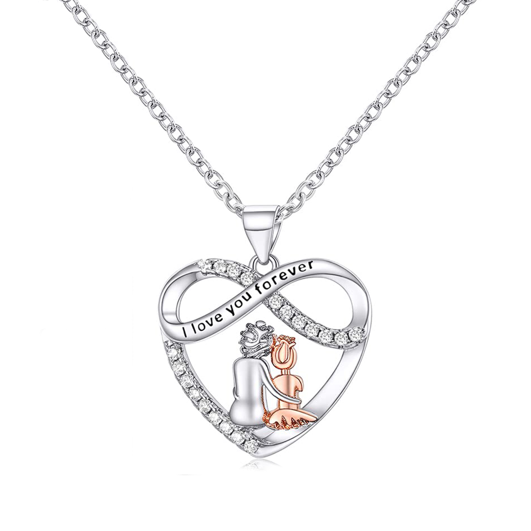 For Granddaughter - S925 Grandma and Granddaughter Necklace With LED Wooden Pack