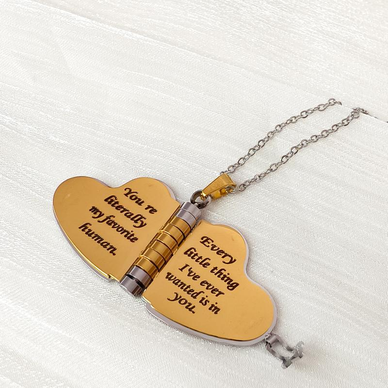 My Love Heart Book Necklace - Meaningful Gift