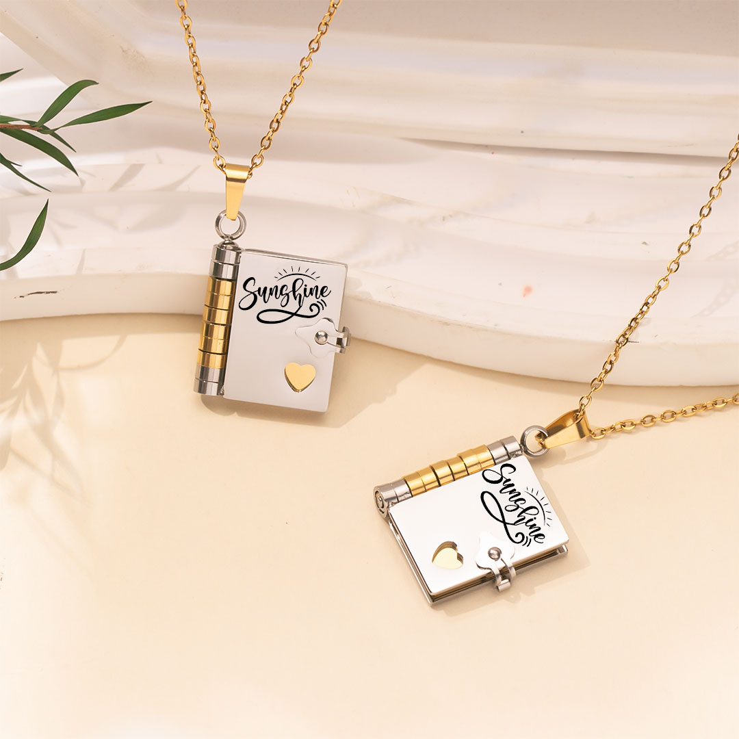 For Daughter - You're My Sunshine Book Necklace